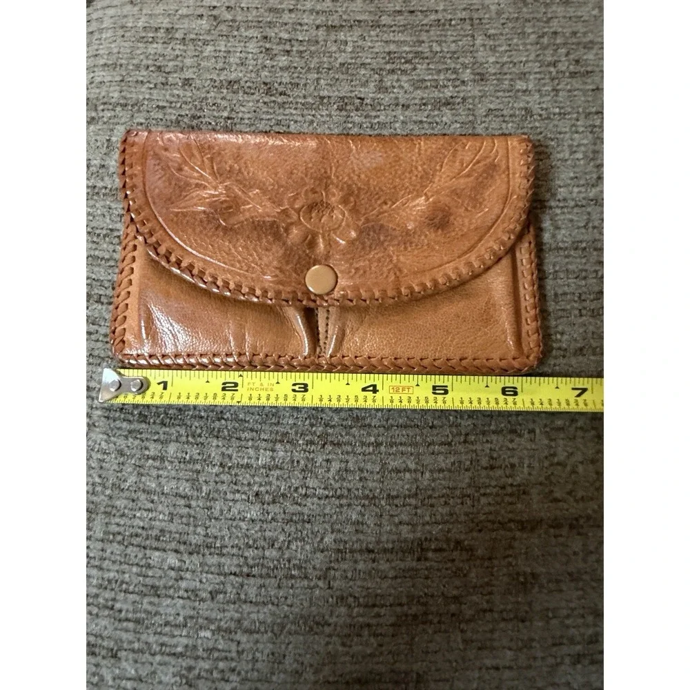 Vintage Hand‎ Toed Leather Western Wallet/Coin Purse  Set Of 2